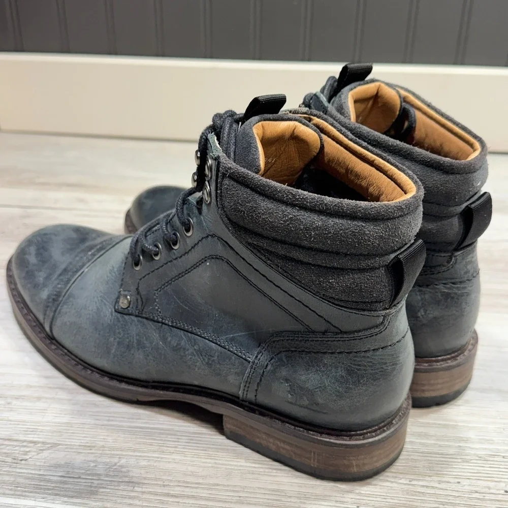 Rodd & Gunn Men's Dunedin Leather‎ Lace-Up Military Boots Size EUR 41 Black